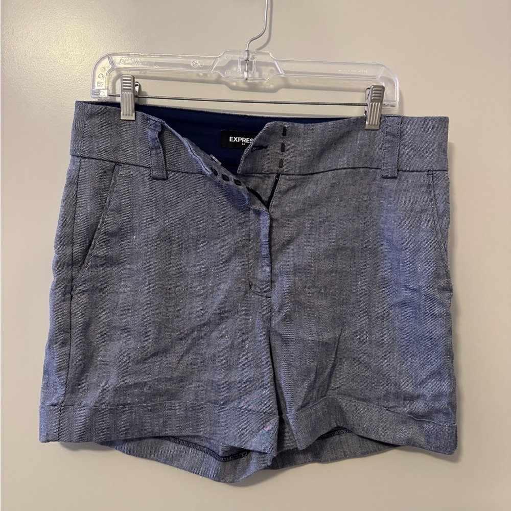 Express Women's Midi High Rise Gray Shorts